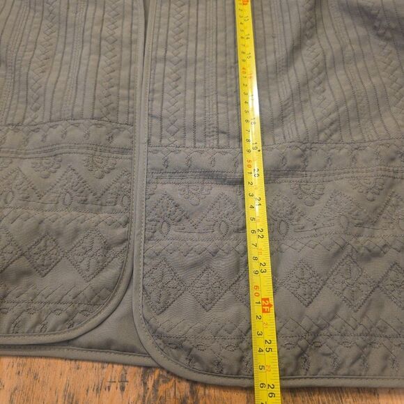 ALFRED DUNNER Quilted Olive Green Open‎ Front Jacket Women's 12 Fall Grandmacore - Picture 6 of 7